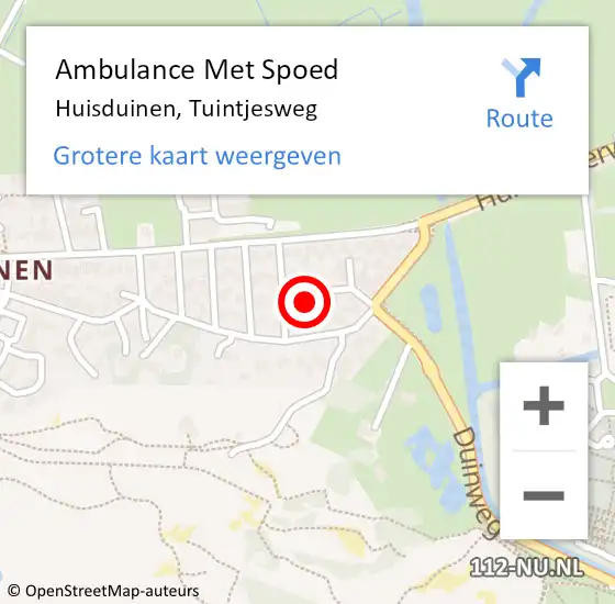 Locatie op kaart van de 112 melding: Ambulance Met Spoed Naar Huisduinen, Tuintjesweg op 30 december 2015 05:18