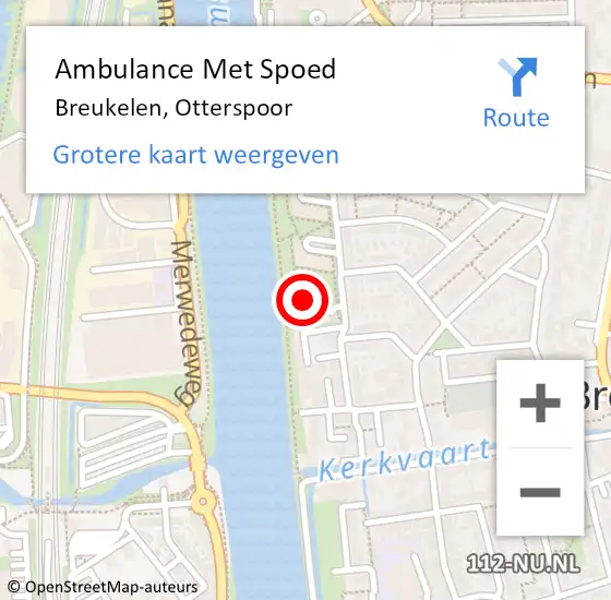 Locatie op kaart van de 112 melding: Ambulance Met Spoed Naar Breukelen, Otterspoor op 30 december 2015 09:03