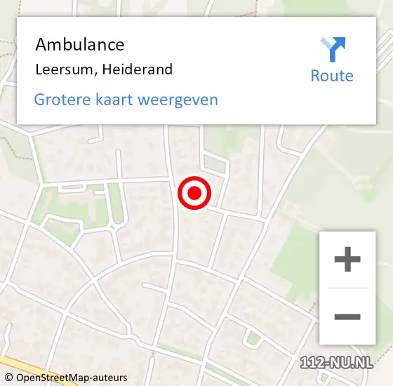 Locatie op kaart van de 112 melding: Ambulance Leersum, Heiderand op 30 december 2015 10:06