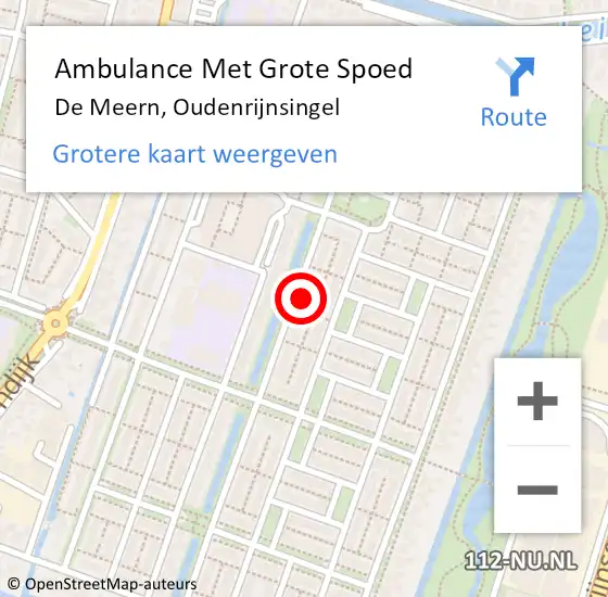 Locatie op kaart van de 112 melding: Ambulance Met Grote Spoed Naar De Meern, Oudenrijnsingel op 30 december 2015 10:50