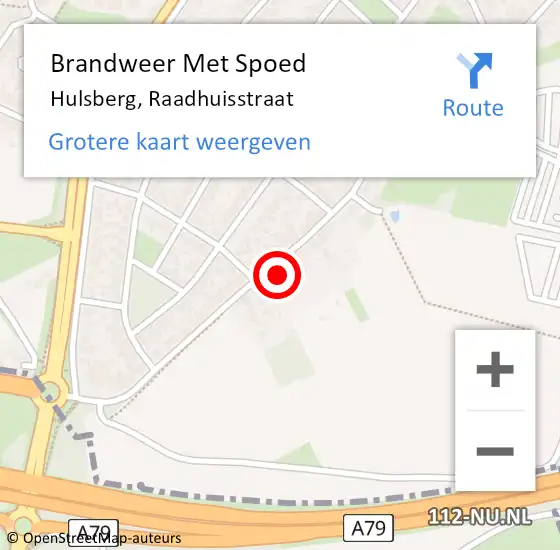 Locatie op kaart van de 112 melding: Brandweer Met Spoed Naar Hulsberg, Raadhuisstraat op 30 december 2015 11:46