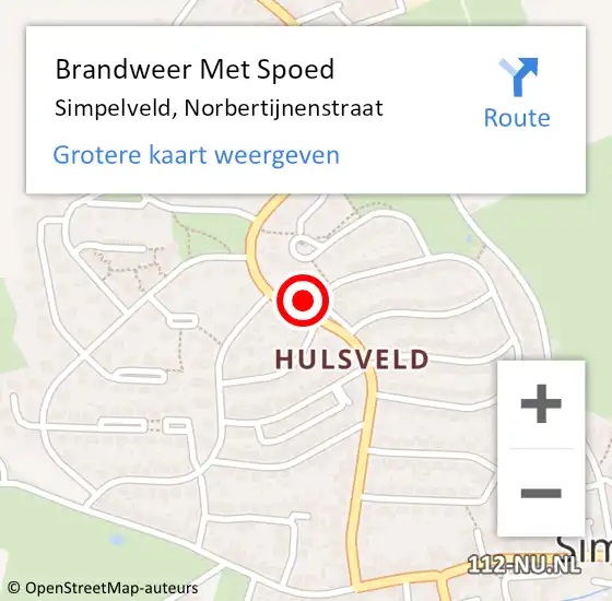 Locatie op kaart van de 112 melding: Brandweer Met Spoed Naar Simpelveld, Norbertijnenstraat op 30 december 2015 12:52