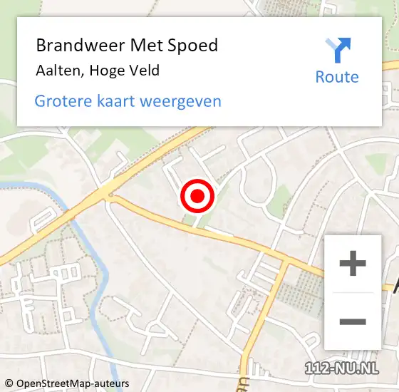 Locatie op kaart van de 112 melding: Brandweer Met Spoed Naar Aalten, Hoge Veld op 30 december 2015 18:39