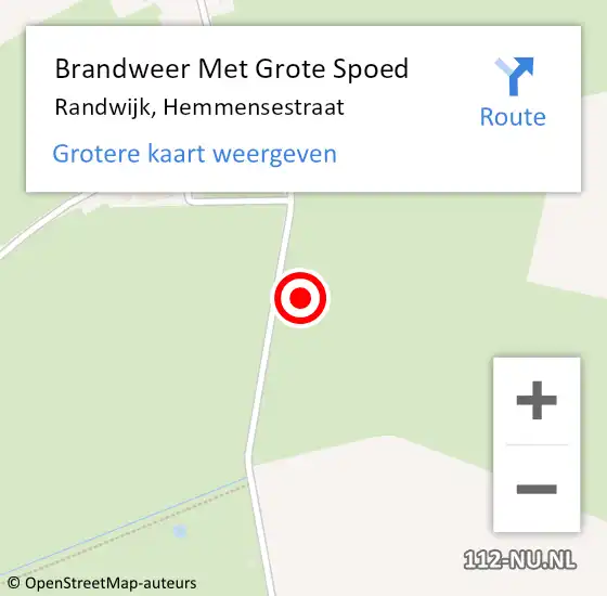 Locatie op kaart van de 112 melding: Brandweer Met Grote Spoed Naar Randwijk, Hemmensestraat op 30 december 2015 19:34