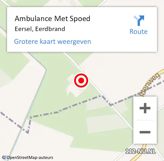 Locatie op kaart van de 112 melding: Ambulance Met Spoed Naar Eersel, Eerdbrand op 30 december 2015 19:46