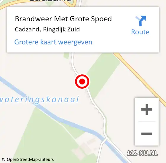 Locatie op kaart van de 112 melding: Brandweer Met Grote Spoed Naar Cadzand, Ringdijk Zuid op 1 december 2013 23:00