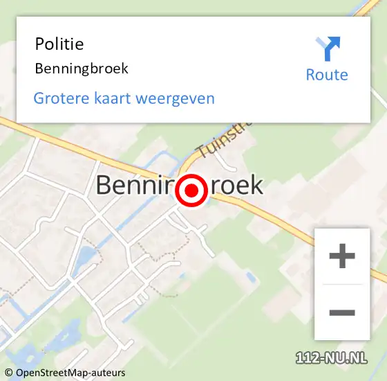 Locatie op kaart van de 112 melding: Politie Benningbroek op 30 december 2015 20:22