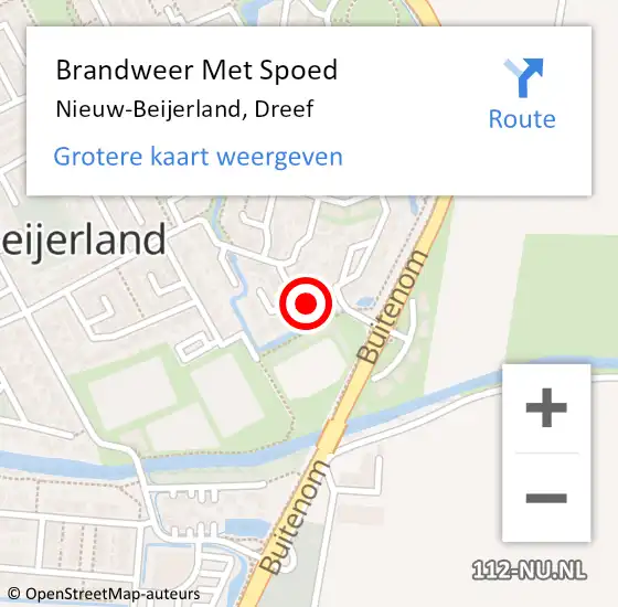 Locatie op kaart van de 112 melding: Brandweer Met Spoed Naar Nieuw-Beijerland, Dreef op 30 december 2015 20:32