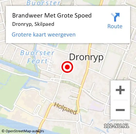 Locatie op kaart van de 112 melding: Brandweer Met Grote Spoed Naar Dronryp, Skilpaed op 30 december 2015 20:33