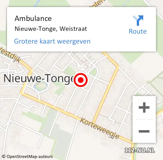 Locatie op kaart van de 112 melding: Ambulance Nieuwe-Tonge, Weistraat op 30 december 2015 21:07