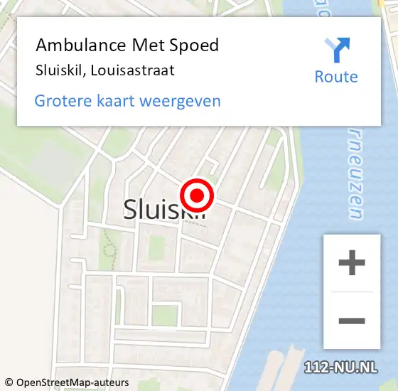 Locatie op kaart van de 112 melding: Ambulance Met Spoed Naar Sluiskil, Louisastraat op 30 december 2015 21:22