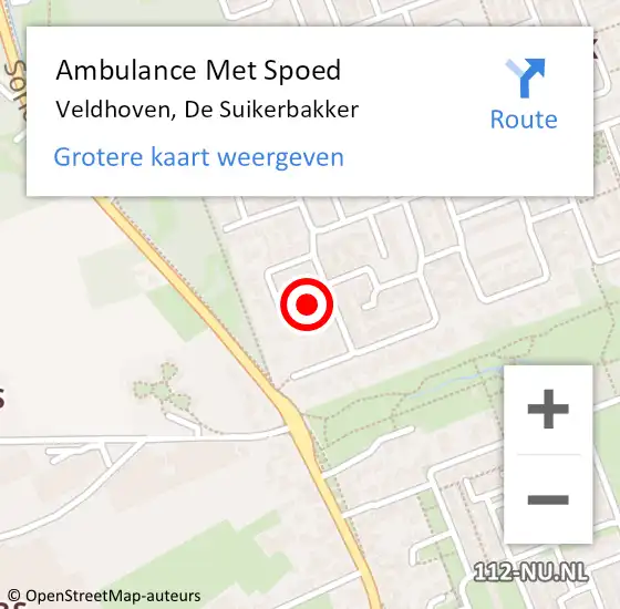 Locatie op kaart van de 112 melding: Ambulance Met Spoed Naar Veldhoven, De Suikerbakker op 30 december 2015 23:00