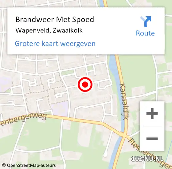 Locatie op kaart van de 112 melding: Brandweer Met Spoed Naar Wapenveld, Zwaaikolk op 30 december 2015 23:35