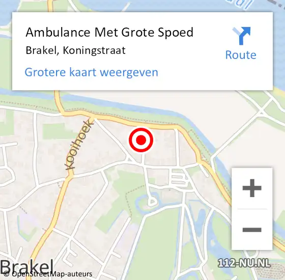 Locatie op kaart van de 112 melding: Ambulance Met Grote Spoed Naar Brakel, Koningstraat op 30 december 2015 23:58