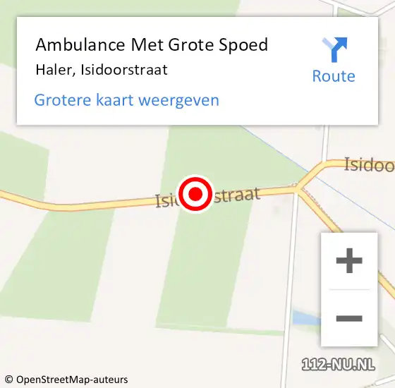 Locatie op kaart van de 112 melding: Ambulance Met Grote Spoed Naar Haler, Isidoorstraat op 31 december 2015 00:21