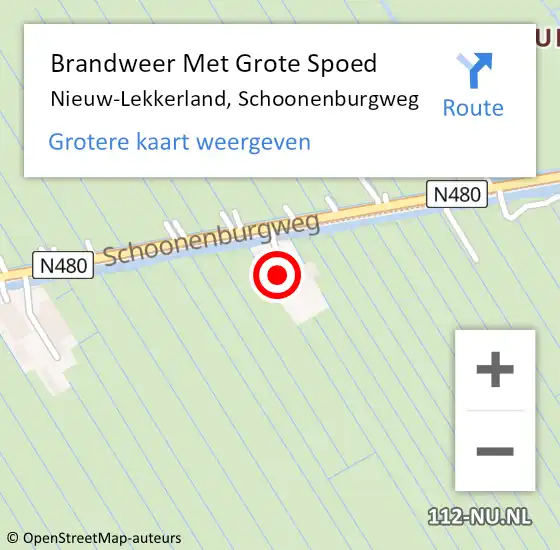 Locatie op kaart van de 112 melding: Brandweer Met Grote Spoed Naar Nieuw-Lekkerland, Schoonenburgweg op 31 december 2015 00:55