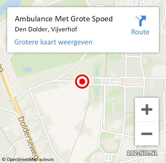 Locatie op kaart van de 112 melding: Ambulance Met Grote Spoed Naar Den Dolder, Vijverhof op 31 december 2015 08:56