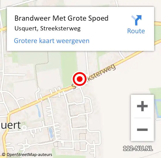 Locatie op kaart van de 112 melding: Brandweer Met Grote Spoed Naar Usquert, Streeksterweg op 31 december 2015 10:19