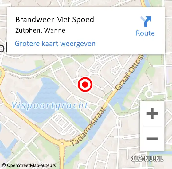 Locatie op kaart van de 112 melding: Brandweer Met Spoed Naar Zutphen, Wanne op 2 december 2013 00:59