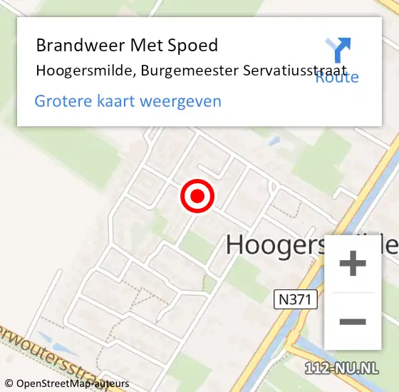 Locatie op kaart van de 112 melding: Brandweer Met Spoed Naar Hoogersmilde, Burgemeester Servatiusstraat op 31 december 2015 11:18