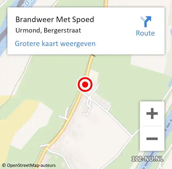 Locatie op kaart van de 112 melding: Brandweer Met Spoed Naar Urmond, Bergerstraat op 31 december 2015 11:29