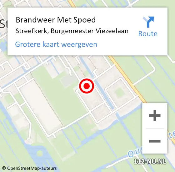 Locatie op kaart van de 112 melding: Brandweer Met Spoed Naar Streefkerk, Burgemeester Viezeelaan op 31 december 2015 12:38