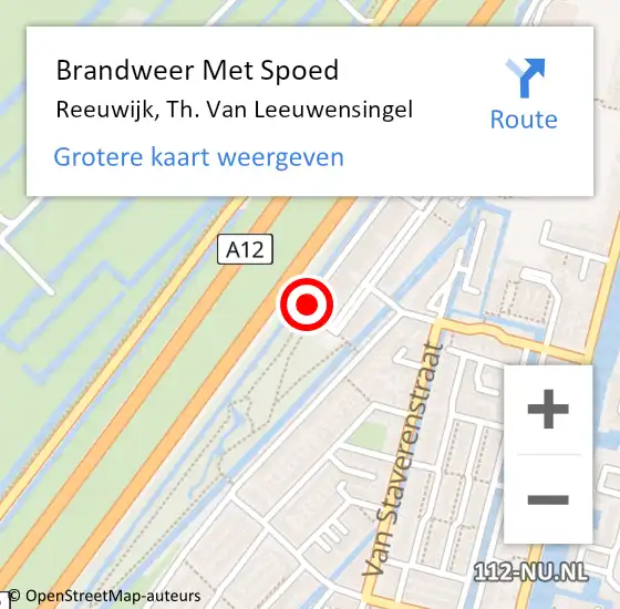 Locatie op kaart van de 112 melding: Brandweer Met Spoed Naar Reeuwijk, Th. Van Leeuwensingel op 31 december 2015 12:44
