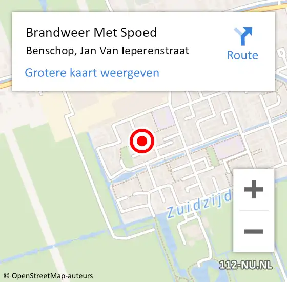 Locatie op kaart van de 112 melding: Brandweer Met Spoed Naar Benschop, Jan Van Ieperenstraat op 31 december 2015 13:07