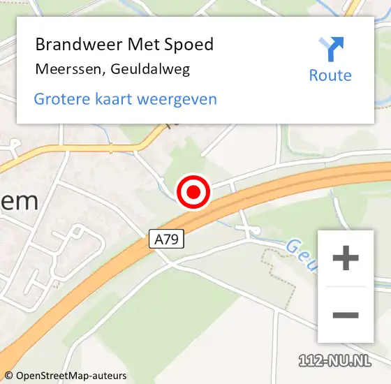 Locatie op kaart van de 112 melding: Brandweer Met Spoed Naar Meerssen, Geuldalweg op 31 december 2015 13:32