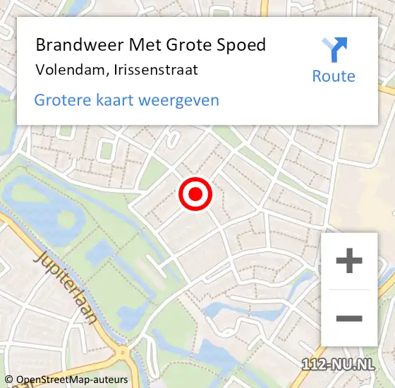 Locatie op kaart van de 112 melding: Brandweer Met Grote Spoed Naar Volendam, Irissenstraat op 31 december 2015 13:37