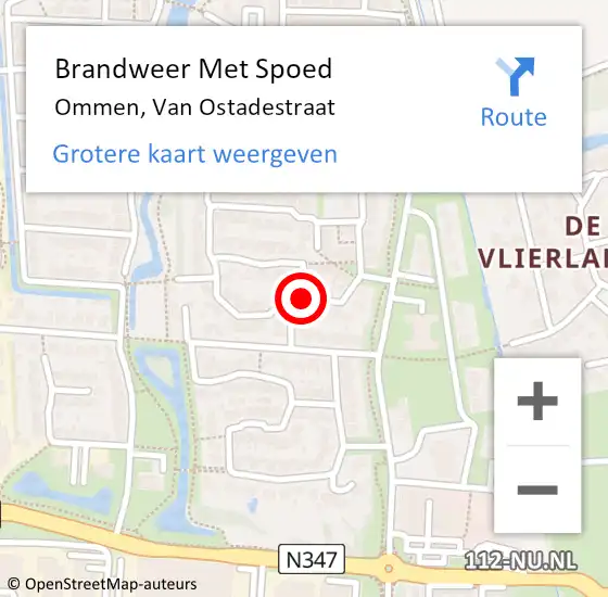 Locatie op kaart van de 112 melding: Brandweer Met Spoed Naar Ommen, Van Ostadestraat op 31 december 2015 13:53