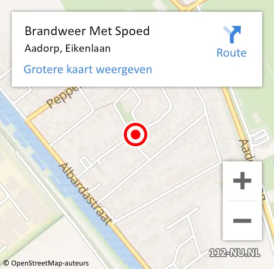 Locatie op kaart van de 112 melding: Brandweer Met Spoed Naar Aadorp, Eikenlaan op 31 december 2015 13:58