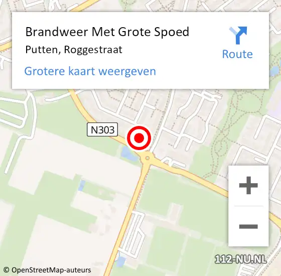 Locatie op kaart van de 112 melding: Brandweer Met Grote Spoed Naar Putten, Roggestraat op 31 december 2015 13:58