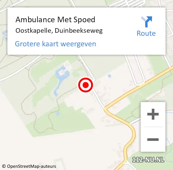 Locatie op kaart van de 112 melding: Ambulance Met Spoed Naar Oostkapelle, Duinbeekseweg op 31 december 2015 14:18