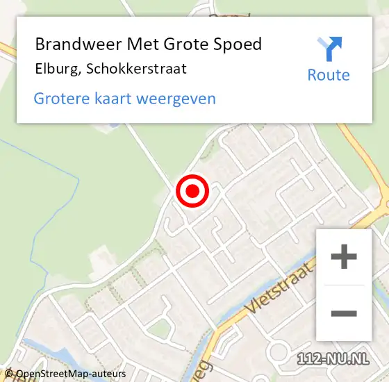 Locatie op kaart van de 112 melding: Brandweer Met Grote Spoed Naar Elburg, Schokkerstraat op 31 december 2015 14:19