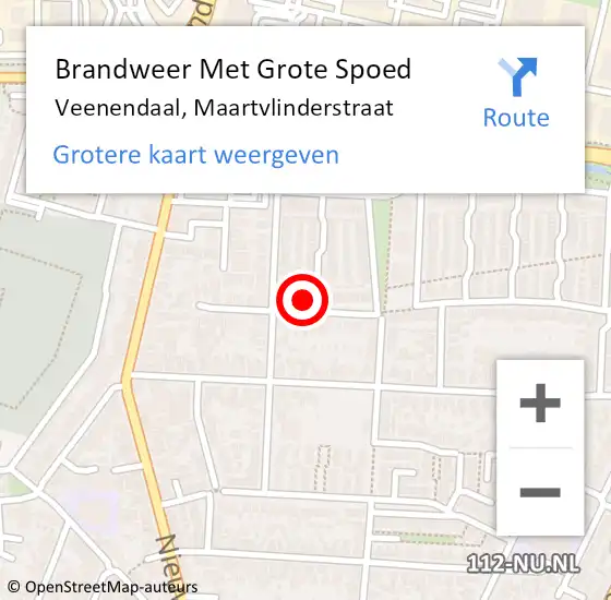 Locatie op kaart van de 112 melding: Brandweer Met Grote Spoed Naar Veenendaal, Maartvlinderstraat op 31 december 2015 14:22