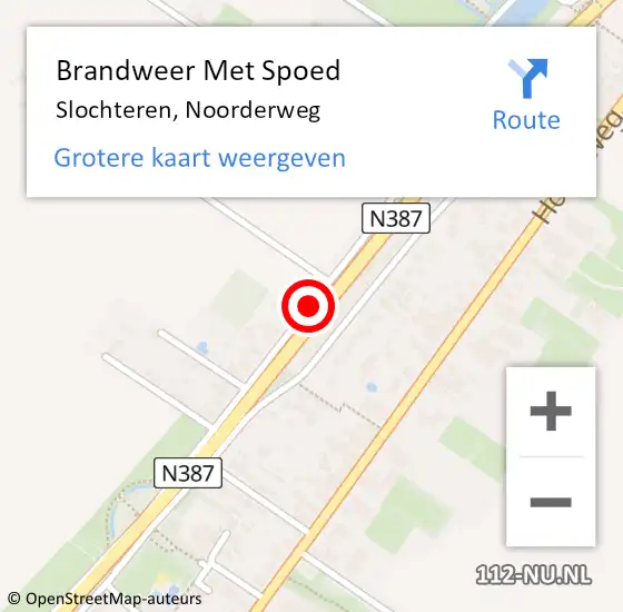 Locatie op kaart van de 112 melding: Brandweer Met Spoed Naar Slochteren, Noorderweg op 31 december 2015 14:40