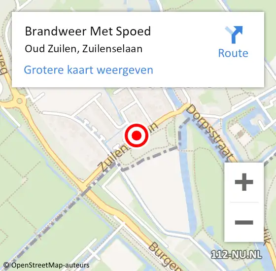 Locatie op kaart van de 112 melding: Brandweer Met Spoed Naar Oud Zuilen, Zuilenselaan op 31 december 2015 14:45