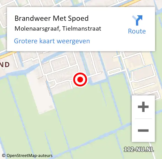 Locatie op kaart van de 112 melding: Brandweer Met Spoed Naar Molenaarsgraaf, Tielmanstraat op 31 december 2015 14:58