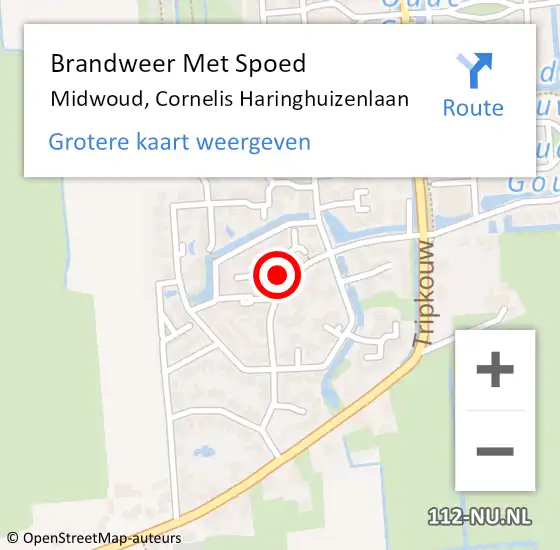 Locatie op kaart van de 112 melding: Brandweer Met Spoed Naar Midwoud, Cornelis Haringhuizenlaan op 31 december 2015 14:59