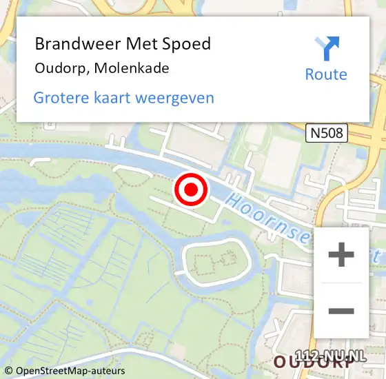 Locatie op kaart van de 112 melding: Brandweer Met Spoed Naar Oudorp, Molenkade op 31 december 2015 15:42