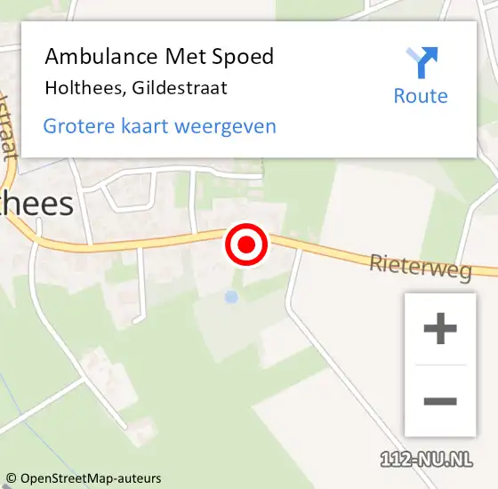 Locatie op kaart van de 112 melding: Ambulance Met Spoed Naar Holthees, Gildestraat op 31 december 2015 15:52