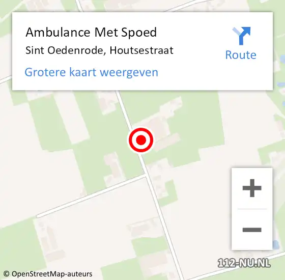 Locatie op kaart van de 112 melding: Ambulance Met Spoed Naar Sint Oedenrode, Houtsestraat op 31 december 2015 16:02