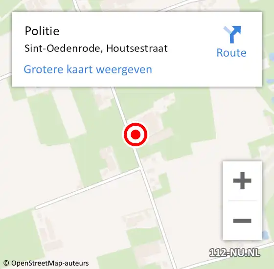 Locatie op kaart van de 112 melding: Politie Sint-Oedenrode, Houtsestraat op 31 december 2015 16:02