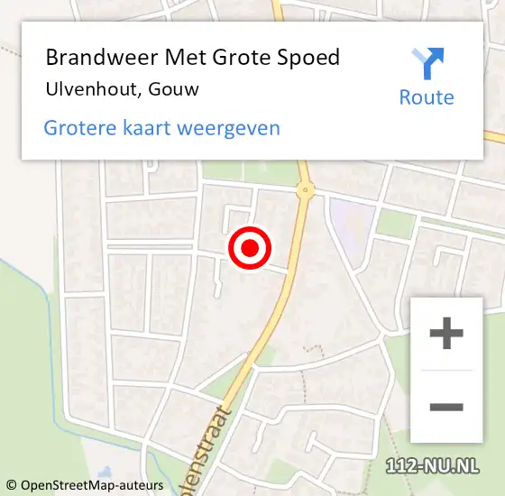 Locatie op kaart van de 112 melding: Brandweer Met Grote Spoed Naar Ulvenhout, Gouw op 31 december 2015 16:40