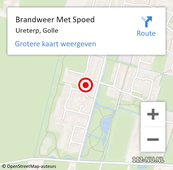 Locatie op kaart van de 112 melding: Brandweer Met Spoed Naar Ureterp, Golle op 31 december 2015 16:43