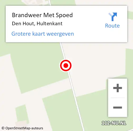 Locatie op kaart van de 112 melding: Brandweer Met Spoed Naar Den Hout, Hultenkant op 31 december 2015 16:53