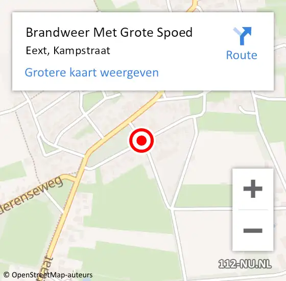 Locatie op kaart van de 112 melding: Brandweer Met Grote Spoed Naar Eext, Kampstraat op 31 december 2015 16:57