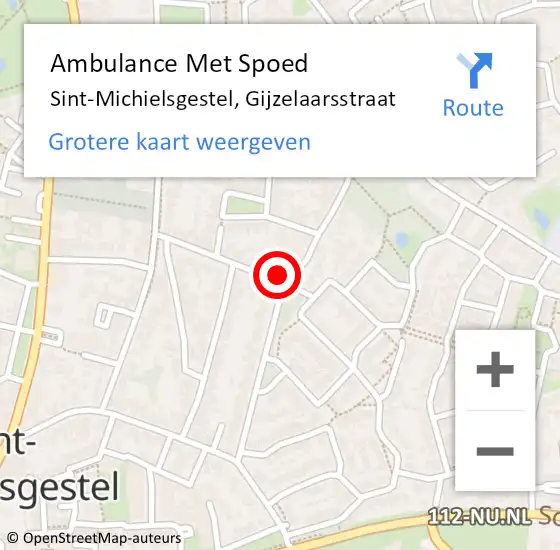 Locatie op kaart van de 112 melding: Ambulance Met Spoed Naar Sint-Michielsgestel, Gijzelaarsstraat op 31 december 2015 17:01