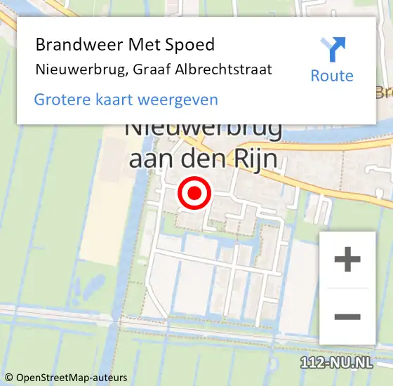 Locatie op kaart van de 112 melding: Brandweer Met Spoed Naar Nieuwerbrug, Graaf Albrechtstraat op 31 december 2015 17:09